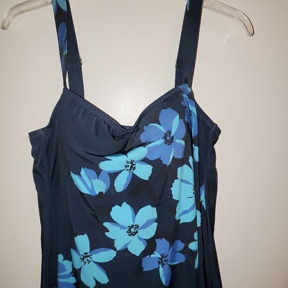Avenue NWOT Navy Floral Bathing Suit Dress - Picture 2 of 8